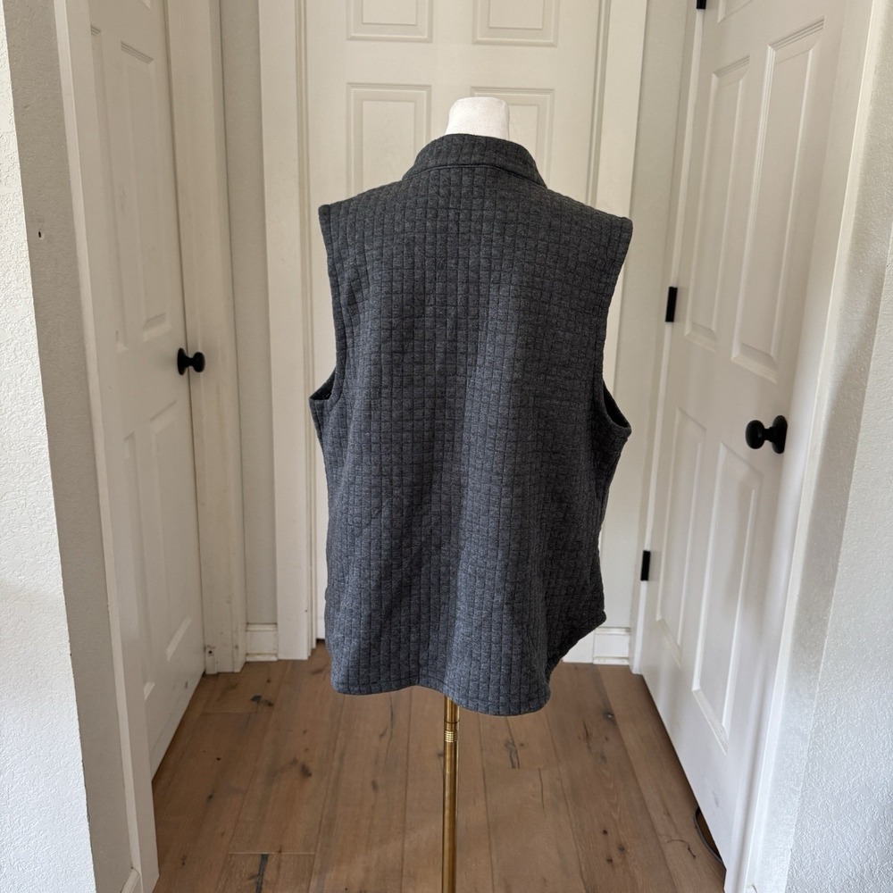 Ruby Rd Womens Gray Quilted Snap Front Vest Mock Neck Pockets Size Medium - Picture 4 of 7